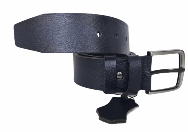 %100 hakiki lüks deri süper 2'li taba, lacivert spor kemer 4.5 cm - Görsel 3