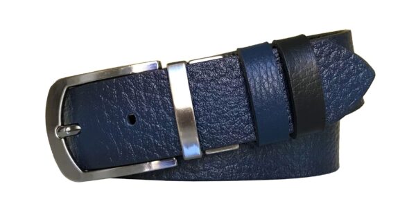 GODERİ HAKİKİ DERİ ÇİFT TARAFLI 4 CM KEMER LACİVERT, SİYAH - Görsel 3