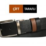 GODERİ HAKİKİ DERİ ÇİFT TARAFLI 4 CM KEMER; SİYAH, KAHVERENGİ