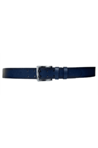 %100 Hakiki Deri, Çift Dilli Lacivert 4.5 cm Tek Parça Kot, Spor Kemer - Görsel 5