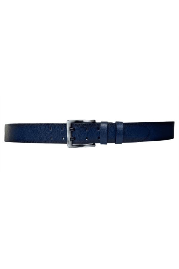 %100 Hakiki Deri, Çift Dilli Lacivert 4.5 cm Tek Parça Kot, Spor Kemer - Görsel 5