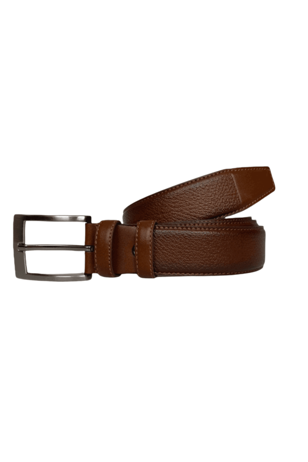 %100 Hakiki Kaliteli Deri, Dikişli Kahverengi Klasik, Kumaş Pantolon Kemeri 3.5 cm - Görsel 5