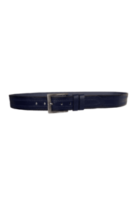 %100 Hakiki Deri Desenli PREMIUM, Lacivert Kot Spor Kemer, 4.5 cm - Görsel 4
