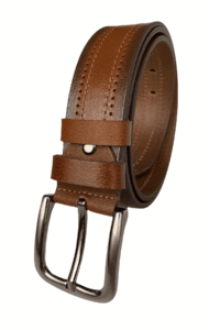 %100 Hakiki Deri Desenli PREMIUM, Taba Kot Spor Kemer, 4.5 cm - Görsel 3