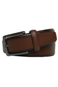 Hakiki Deri 2'li Set Klasik Kumaş Pantolon Kemeri 3.5 cm Siyah, Taba - Görsel 2