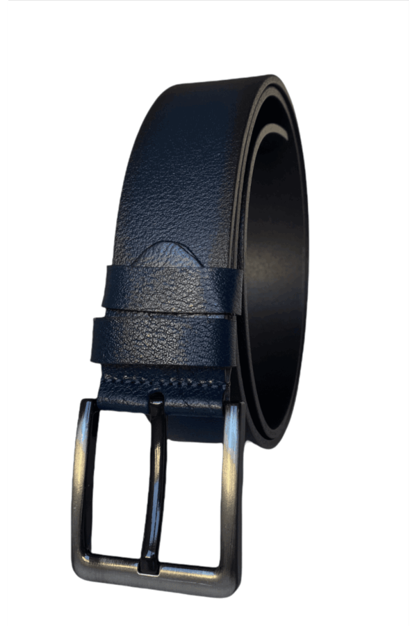 %100 Hakiki Tek Parça Kaliteli Deri 2'li Set Siyah, Lacivert 4.5 cm Kot, Spor Kemer - Görsel 5