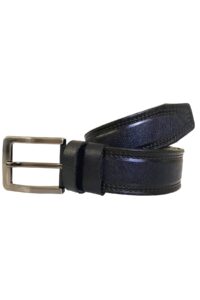 Hakiki Kaliteli Deri Desenli Lacivert 4 cm Kemer