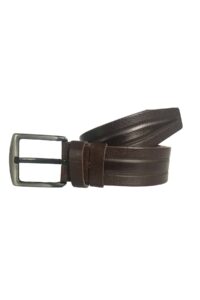HAKİKİ DERİ DESENLİ KAHVERENGİ KOT KEMERİ 4.5 CM
