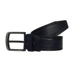 HAKİKİ DERİ ÇİFT DİKİŞ DESENLİ LACİVERT KOT KEMERİ 4.5 CM