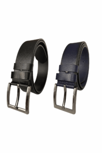 %100 Hakiki Deri PREMIUM, 2'li Set Siyah, Lacivert Kot Spor Kemer, 4.5 cm - Görsel 3