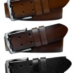 %100 Hakiki Deri, Çift Dilli 3'lü Set 4.5 cm Kot, Spor Kemer Siyah, Koyu Kahverengi, Tosado