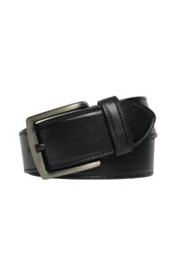Hakiki Deri Desenli Siyah Kot, Spor Kemer 4.5 cm