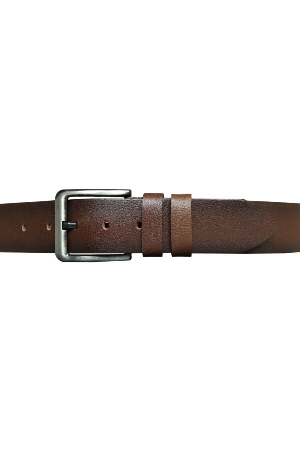 %100 Hakiki Kaliteli Deri 4.5 cm Kahverengi Kot, Spor Kemer - Görsel 4