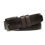 Hakiki Deri Desenli Kahverengi Kot, Spor Kemer 4.5 cm