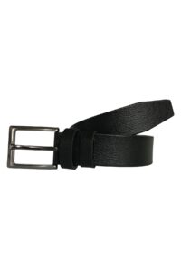 Hakiki Deri Desenli Siyah Tekkat Kumaş Pantolon Kemeri 3.5 cm - Görsel 2