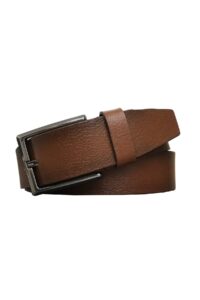 Hakiki Deri Taba Tekkat Kumaş Pantolon Kemeri 3.5 cm