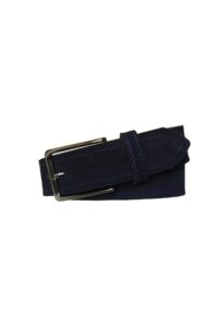 Hakiki Deri Süet Lacivert Kemer 4 cm
