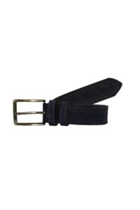 Hakiki Deri Süet Lacivert Kemer 4 cm - Görsel 2