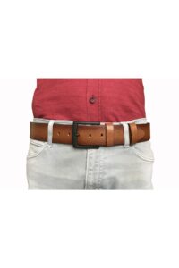 %100 Hakiki Kaliteli Deri 4.5 cm Taba Kot, Spor Kemer