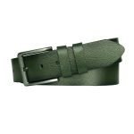 %100 Hakiki Kaliteli Deri, Yeşil 4.5 cm Tek Parça Kot, Spor Kemer