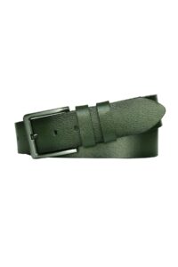 %100 Hakiki Kaliteli Deri, Yeşil 4.5 cm Tek Parça Kot, Spor Kemer