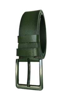 %100 Hakiki Kaliteli Deri, Yeşil 4.5 cm Tek Parça Kot, Spor Kemer - Görsel 3