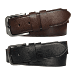 %100 Hakiki Deri 2'li Set 4.5 cm Tek Parça Kot,Spor Kemer Siyah, Kahverengi