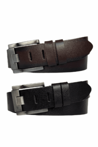 %100 Hakiki Deri 2'li Geniş Dilli Set Siyah, Kahverengi 4.5 cm Kot, Spor Kemer