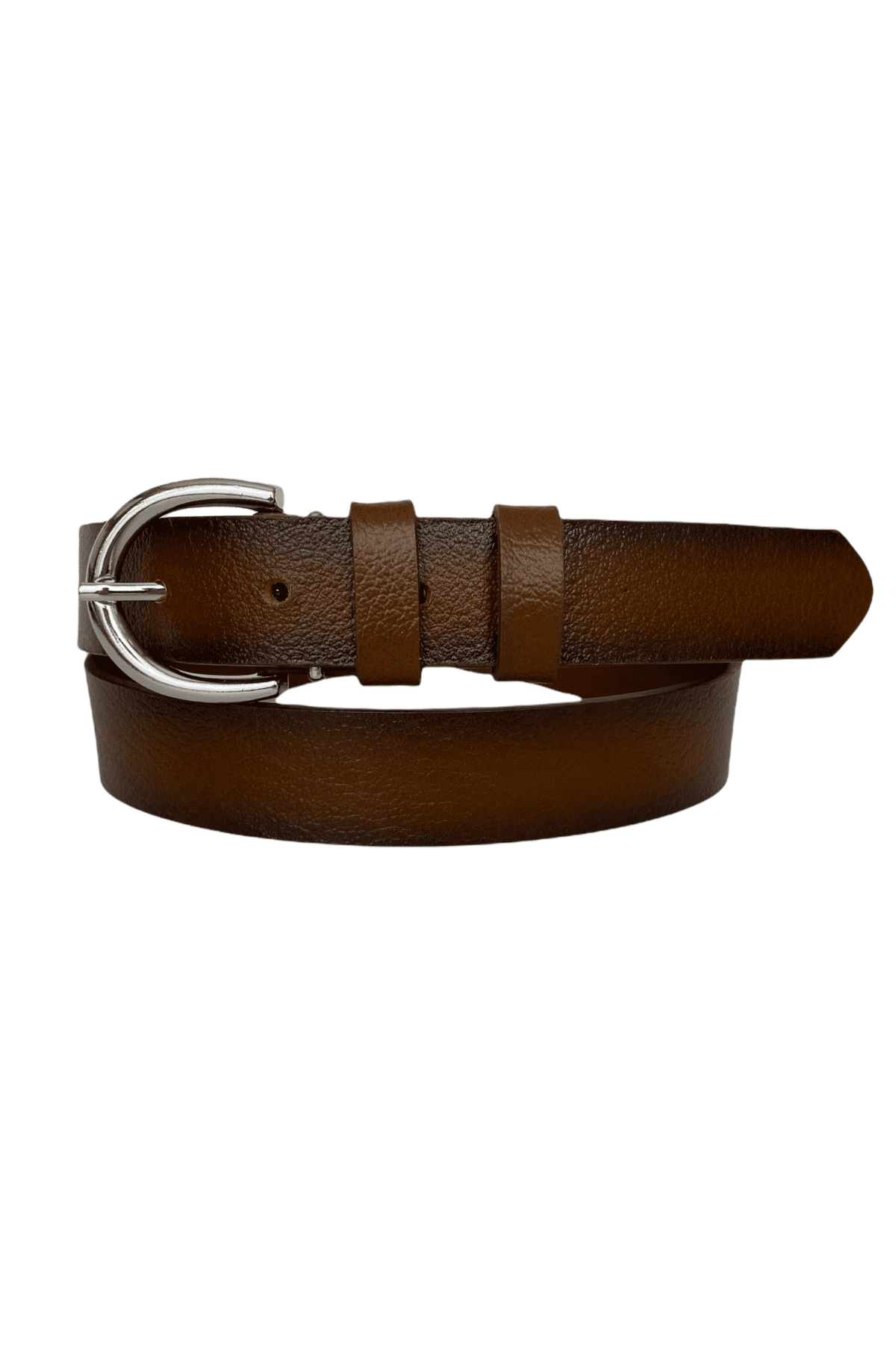resized %100 Hakiki Deri Gümüş Tokalı Tosado İnce Kadın Kemeri, 3cm - Görsel 1