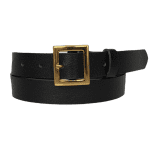 %100 Hakiki Deri Gold Tokalı Siyah İnce Kadın Kemeri, 3cm