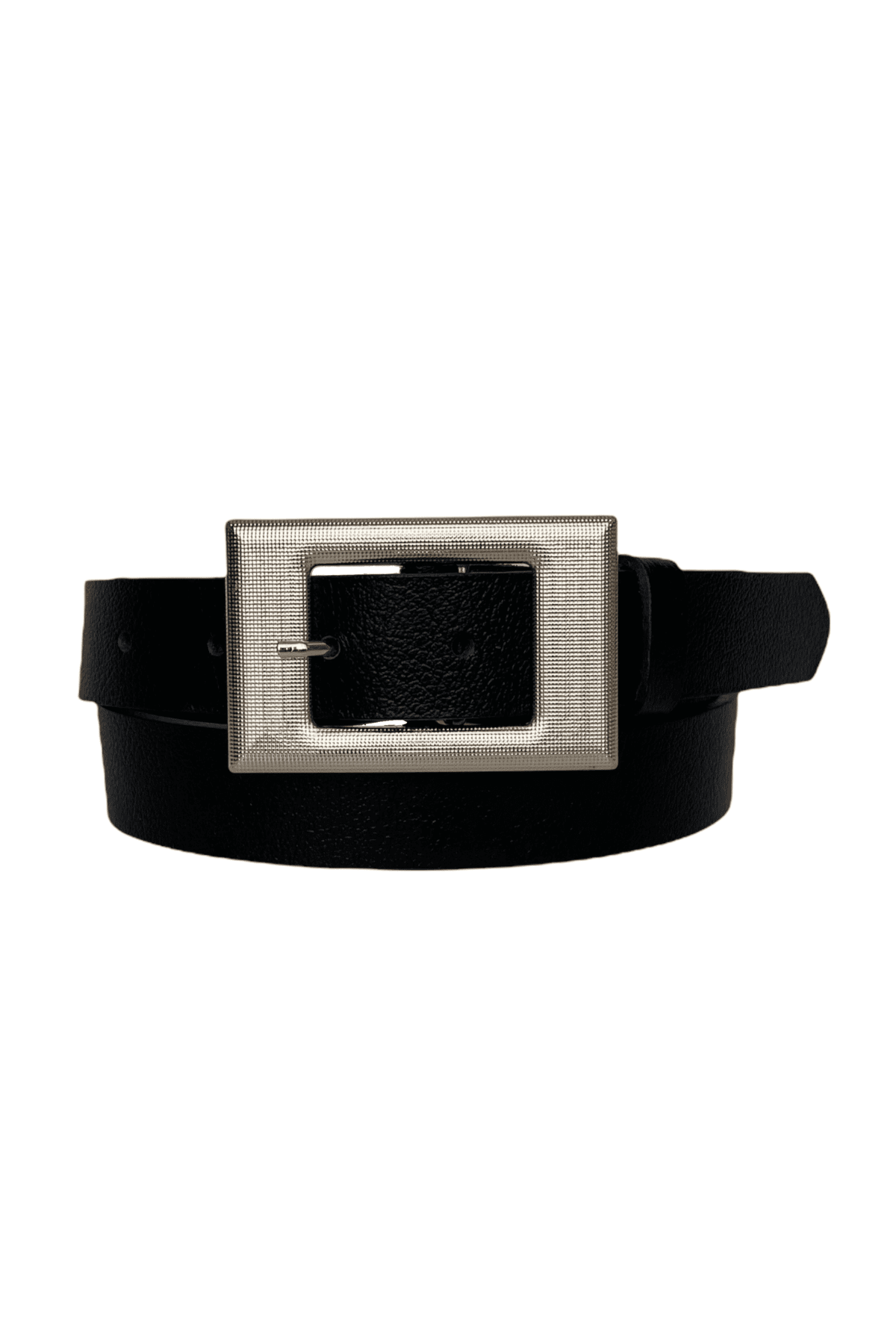 resized %100 Hakiki Deri Gold Tokalı Siyah İnce Kadın Kemeri, 3cm - Görsel 1