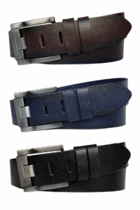 %100 Hakiki Deri 3'lü Geniş Dilli Set Siyah, Lacivert, Kahve 4.5 cm Kot, Spor Kemer