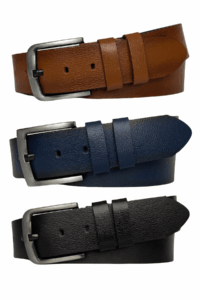 %100 Hakiki Tek Parça Kaliteli Deri 3'lü Set Siyah, Lacivert, Taba 4.5 cm Kot, Spor Kemer