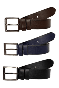 %100 Hakiki Deri PREMIUM, 3'lü Set Siyah, Kahverengi, Lacivert Kot Spor Kemer, 4.5 cm - Görsel 2