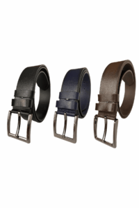 %100 Hakiki Deri PREMIUM, 3'lü Set Siyah, Kahverengi, Lacivert Kot Spor Kemer, 4.5 cm - Görsel 3