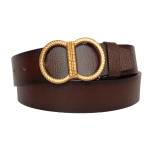 %100 Hakiki Deri, Gold Tokalı Bordo Kadın Kot Kemeri 4 cm
