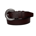%100 Hakiki Deri, Gümüş Tokalı Bordo Kadın Kot Kemeri 4 cm
