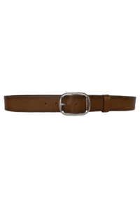 %100 Hakiki Deri, Parlak Gümüş Tokalı Kahverengi Kadın Kot, Spor Kemer 4 cm - Görsel 3