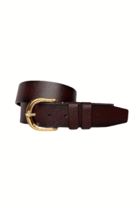 %100 Hakiki Deri, Gold Tokalı Bordo Kadın Kot Kemeri 4 cm - Görsel 3