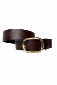 %100 Hakiki Deri, Gold Tokalı Bordo Kadın Kot Kemeri 4 cm - Görsel 2