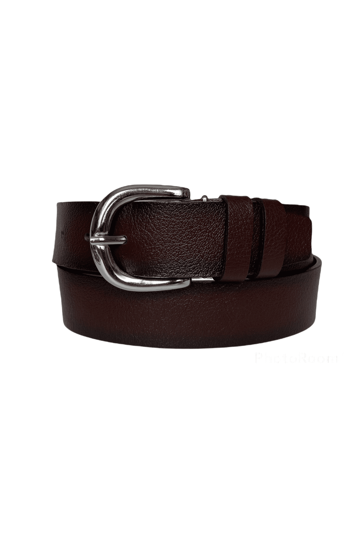 resized %100 Hakiki Deri, Gümüş Tokalı Bordo Kadın Kot Kemeri 4 cm - Görsel 1