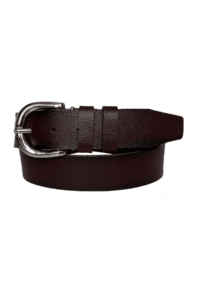 %100 Hakiki Deri, Gümüş Tokalı Bordo Kadın Kot Kemeri 4 cm - Görsel 2