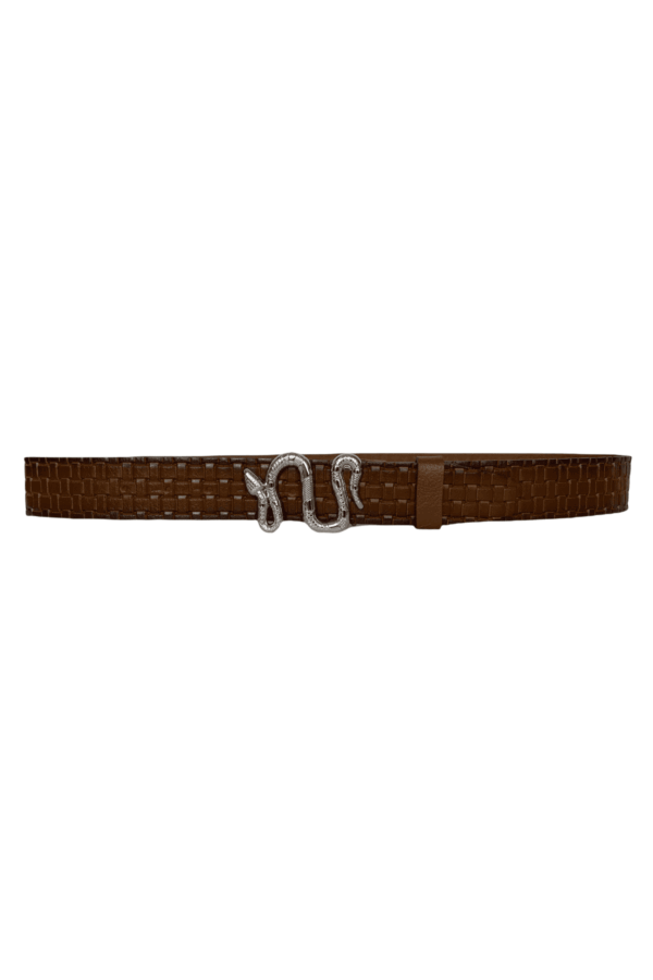 %100 Hakiki Deri, Gümüş Yılan Tokalı Tosado Kadın Kot, Spor Kemer 4 cm - Görsel 3