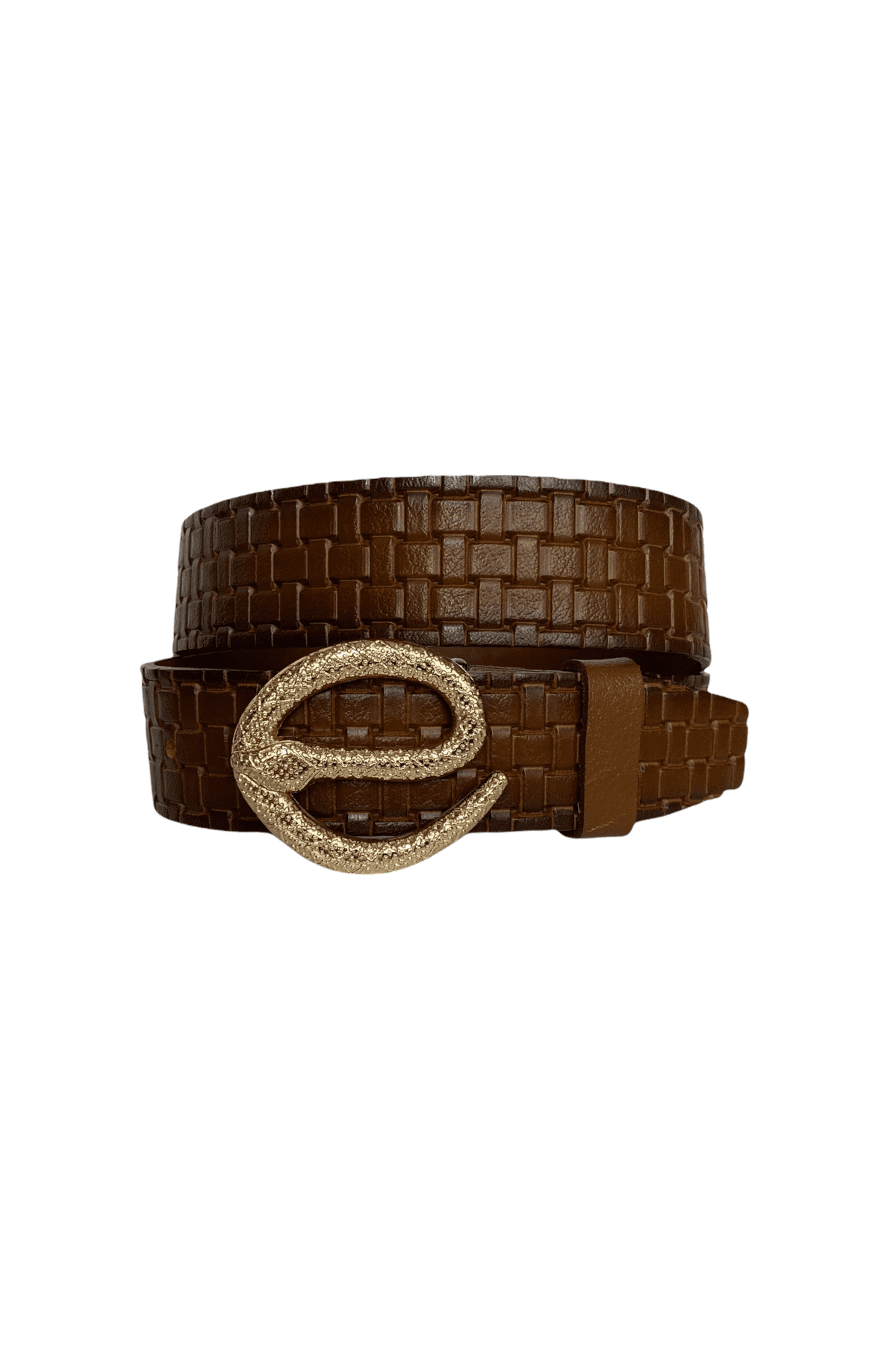 resized %100 Hakiki Deri, Gold Yılan Tokalı Tosado Kadın Kot, Spor Kemer 4 cm - Görsel 1
