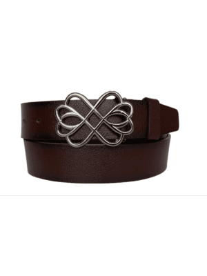 %100 Hakiki Deri, Gümüş Tokalı Bordo Kadın Kot Kemeri 4 cm