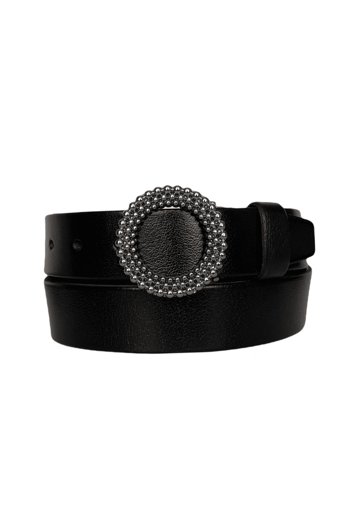 resized %100 Hakiki Deri, Siyah Nikel Tokalı Siyah Kadın Kot, Spor Kemer 4 cm - Görsel 1