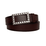 %100 Hakiki Deri, Gümüş Tokalı Bordo Kadın Kot Kemeri 4 cm