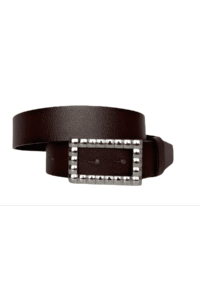 %100 Hakiki Deri, Gümüş Tokalı Bordo Kadın Kot Kemeri 4 cm - Görsel 2