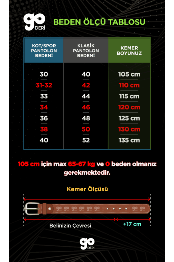 Hakiki Deri Desenli Siyah Klasik Kumaş Pantolon Kemeri 3.5 cm - Görsel 4
