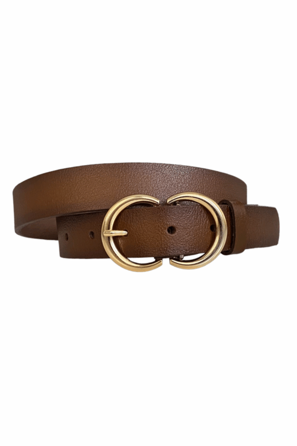 %100 Hakiki Deri Gold CƆ Tokalı Tosado İnce Kadın Kemeri, 3cm - Görsel 3